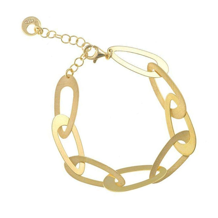 Pulsera dorada de eslabones ovalados y satinados