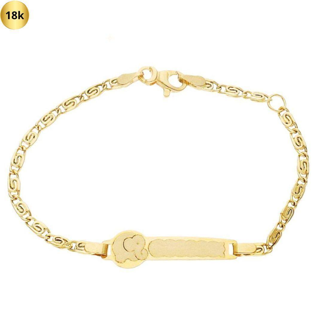 Pulsera en oro de bebé con elefante