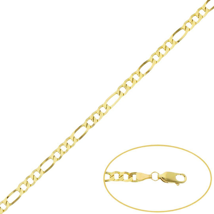 Pulsera oro 3x1 brillante de 19 cm