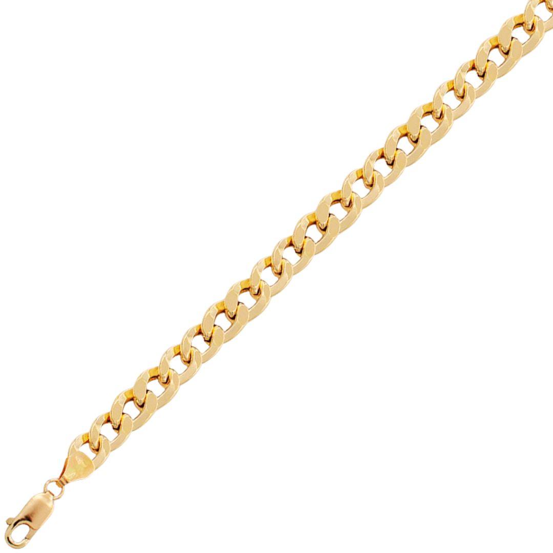 Pulsera oro barbada hueca brillante para mujer de 20 cm