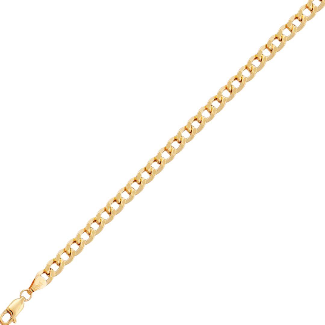 Pulsera oro barbada hueca para mujer de 19.5 cm