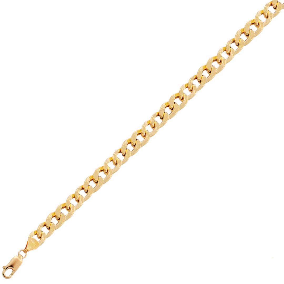Pulsera oro barbada hueca para mujer de 20 cm