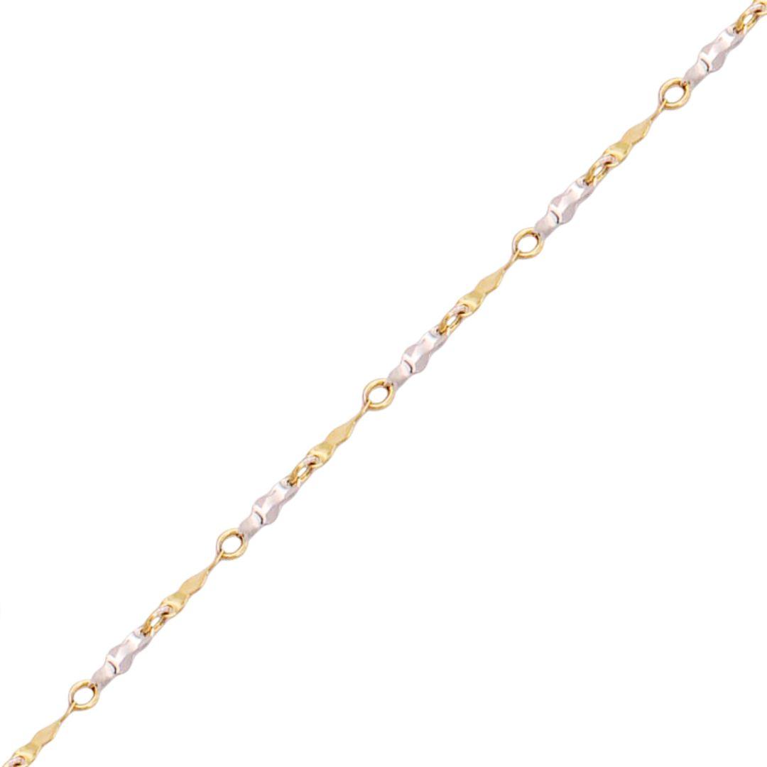Pulsera oro bicolor brillante para mujer