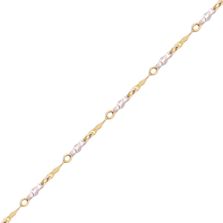 Pulsera oro bicolor brillante para mujer