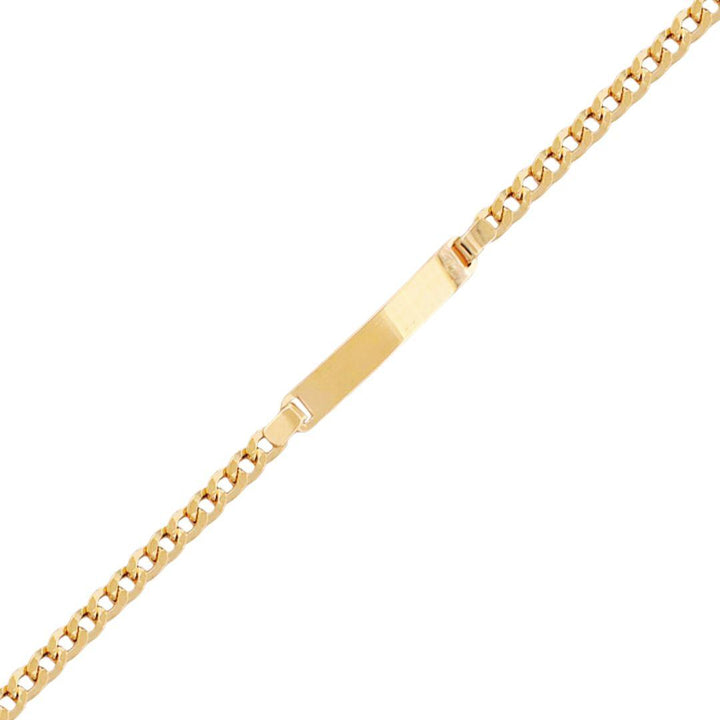 Pulsera oro 18k placa barbada de 18.5 cm