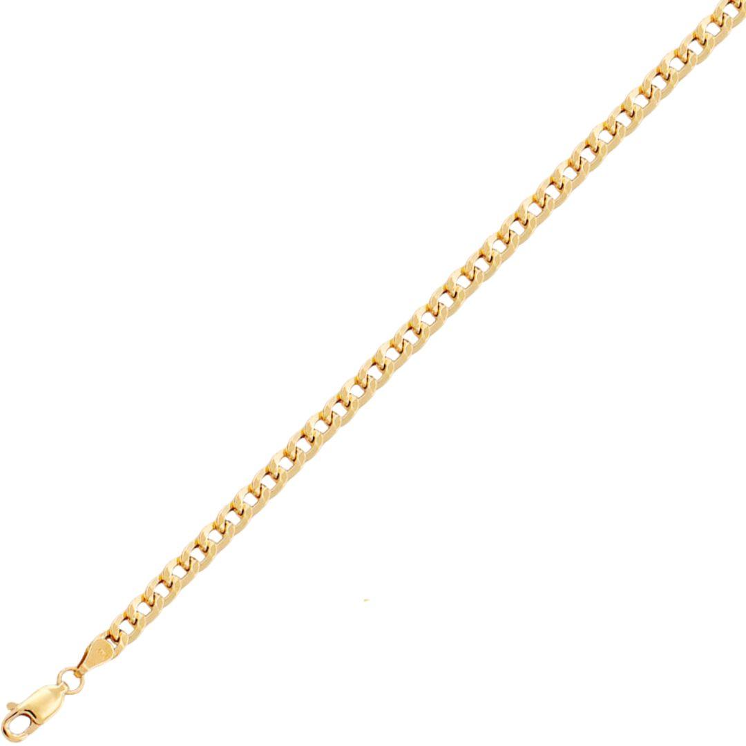Pulsera oro barbada hueca para mujer de 19 cm