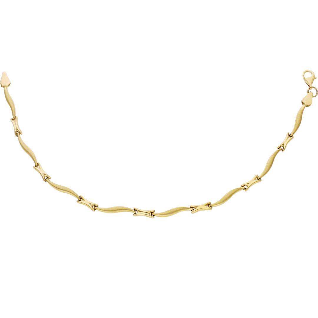 Pulsera oro troquelada de 19 cm