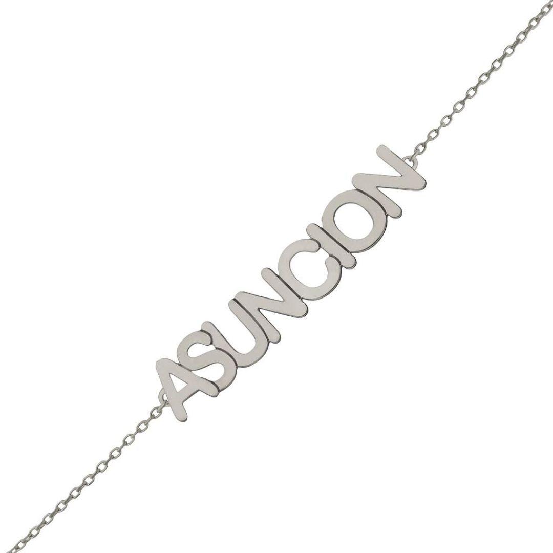 Pulsera personalizada de plata Letras grandes