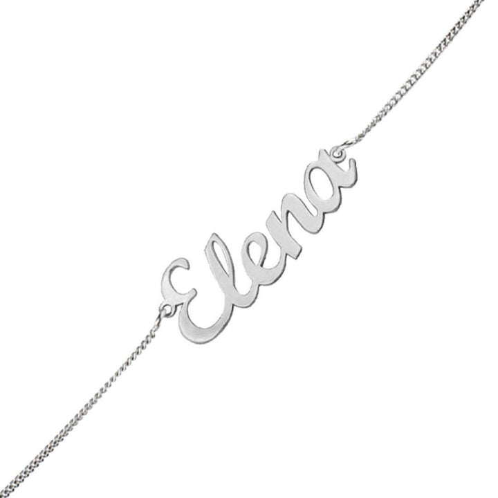 Pulsera personalizada de plata letra inglesa