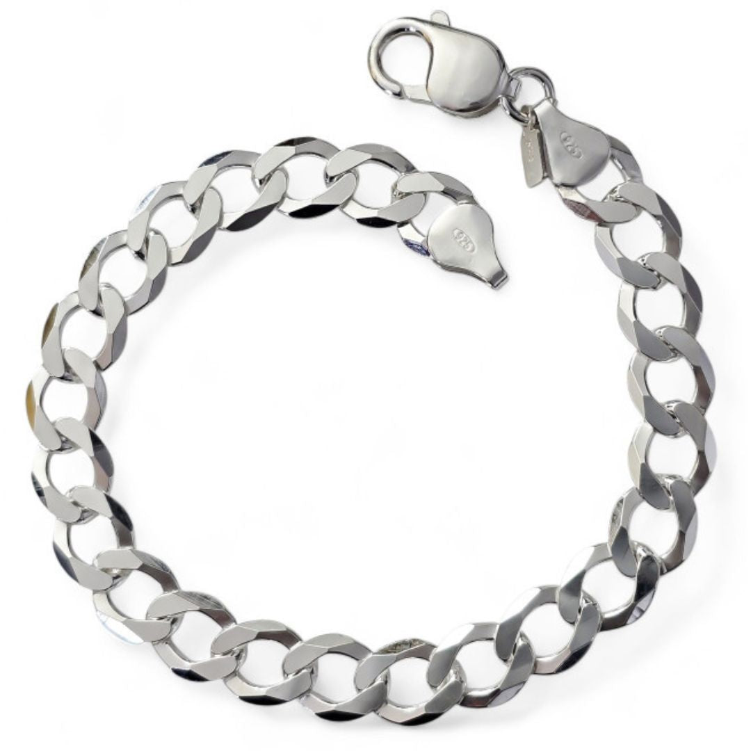 Pulsera Barbada Ancha de Plata de Ley 925