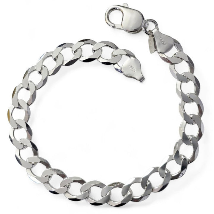 Pulsera Barbada Ancha de Plata de Ley 925
