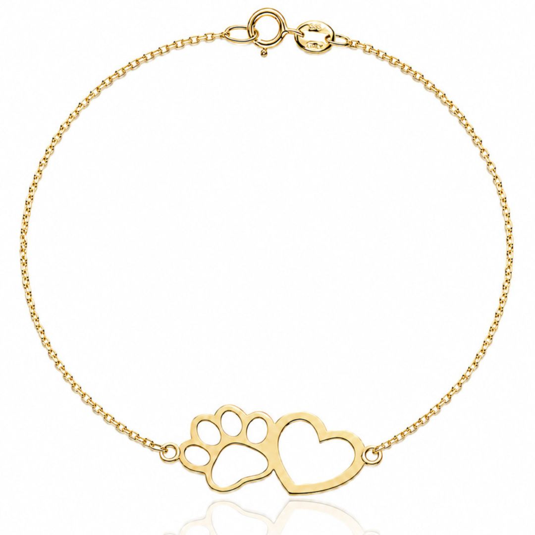 Pulsera Huella y Corazón en Oro 18K