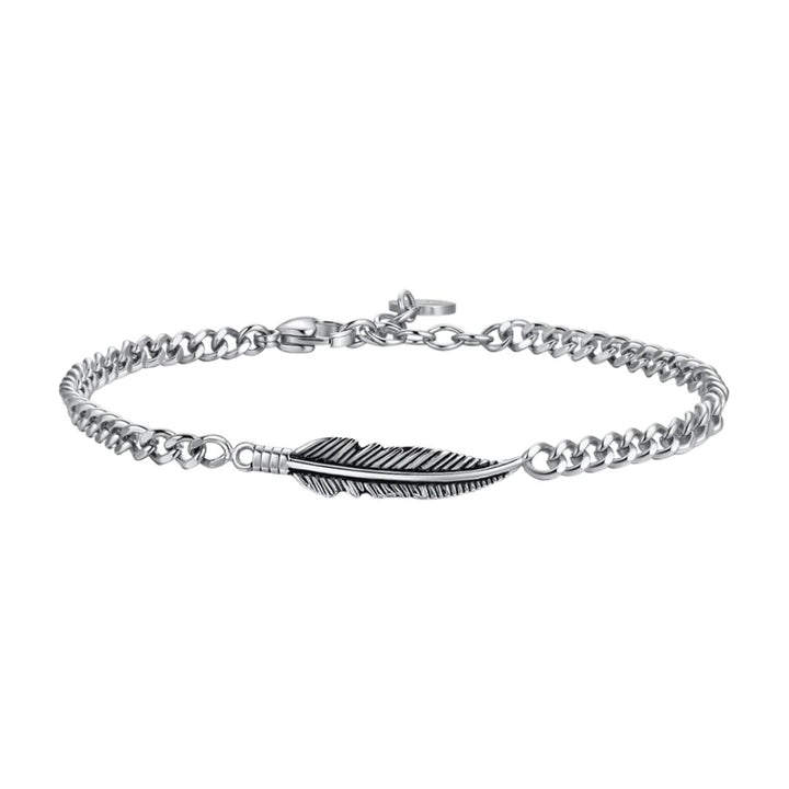 Pulsera Ligera para Hombre con Pluma de Acero Inoxidable