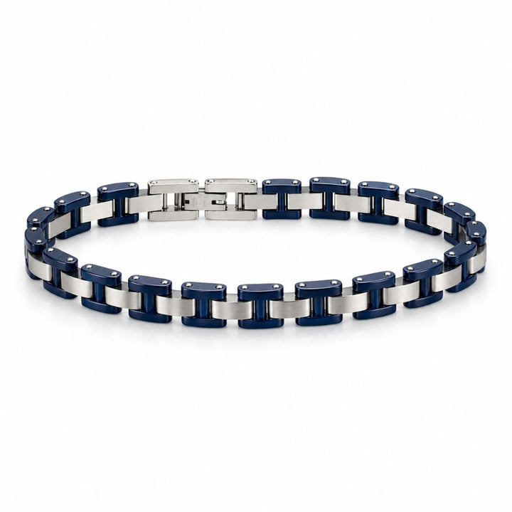 Pulsera de Acero Bicolor Azul para Hombre