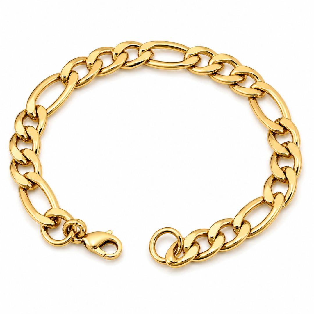 Pulsera de Acero Dorado de Eslabones