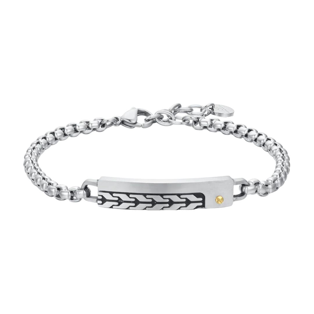Pulsera de Acero Inoxidable para Hombre con Diseño Geométrico