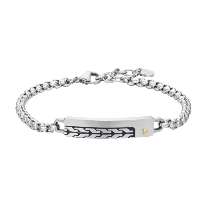 Pulsera de Acero Inoxidable para Hombre con Diseño Geométrico