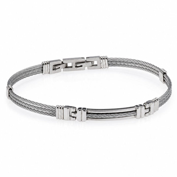 Pulsera de Acero Trenzado Plateado para Hombre