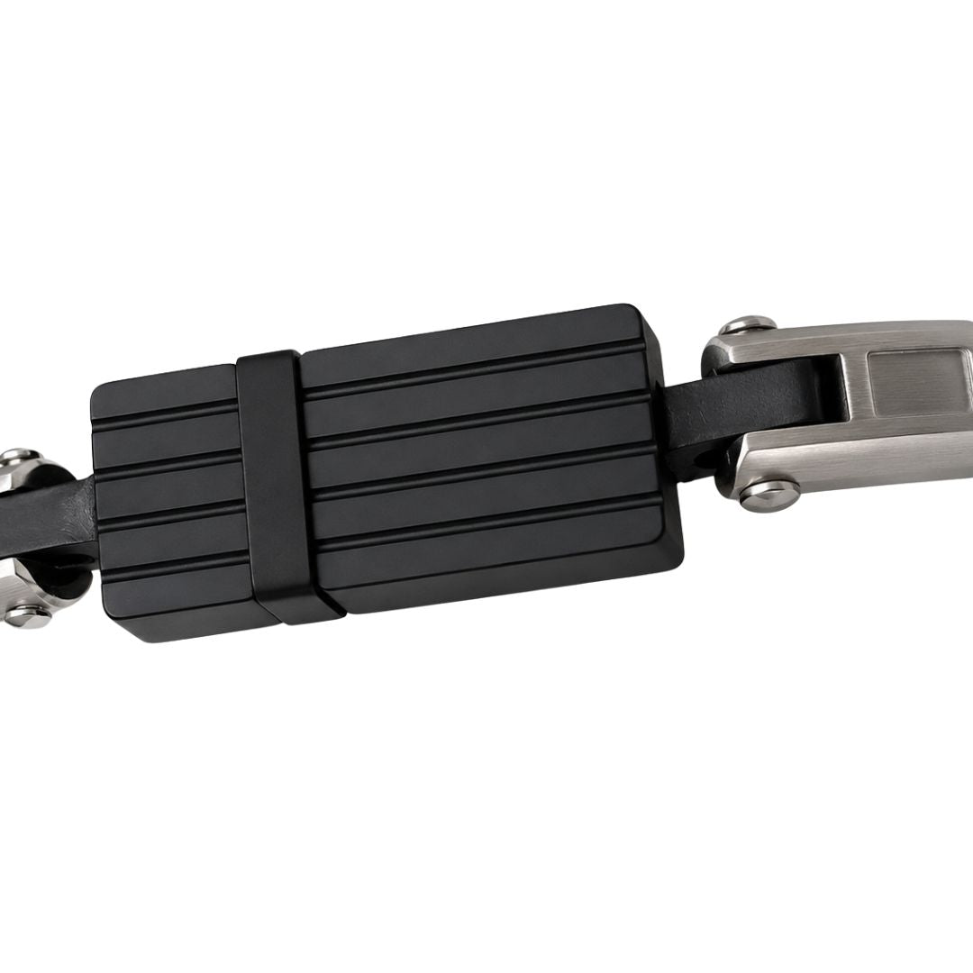Pulsera de Acero con Elemento Negro