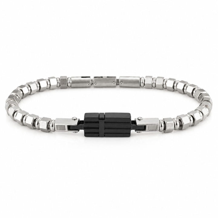 Pulsera de Acero con Elemento Negro