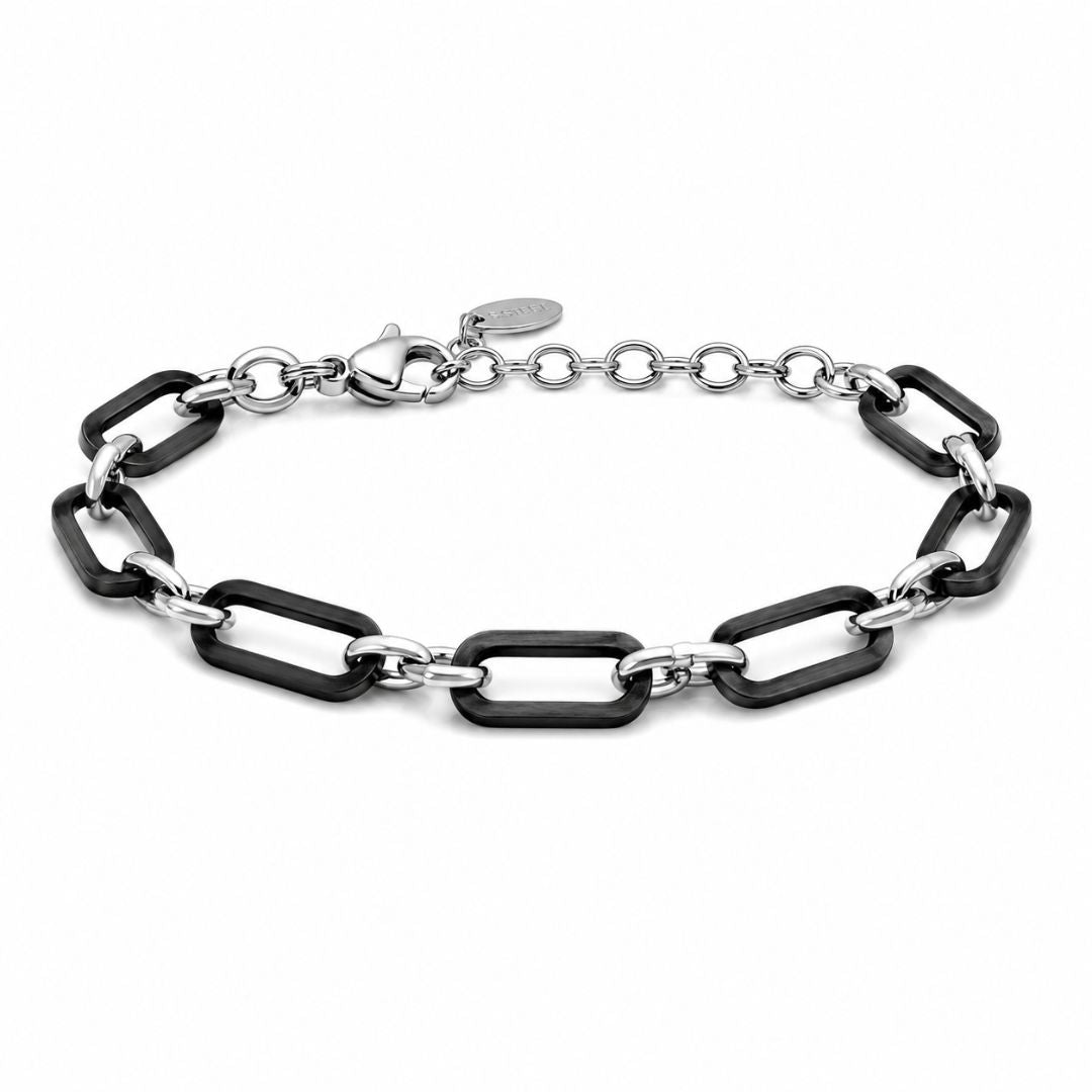 Pulsera de Acero para Hombre con Eslabones Bicolor