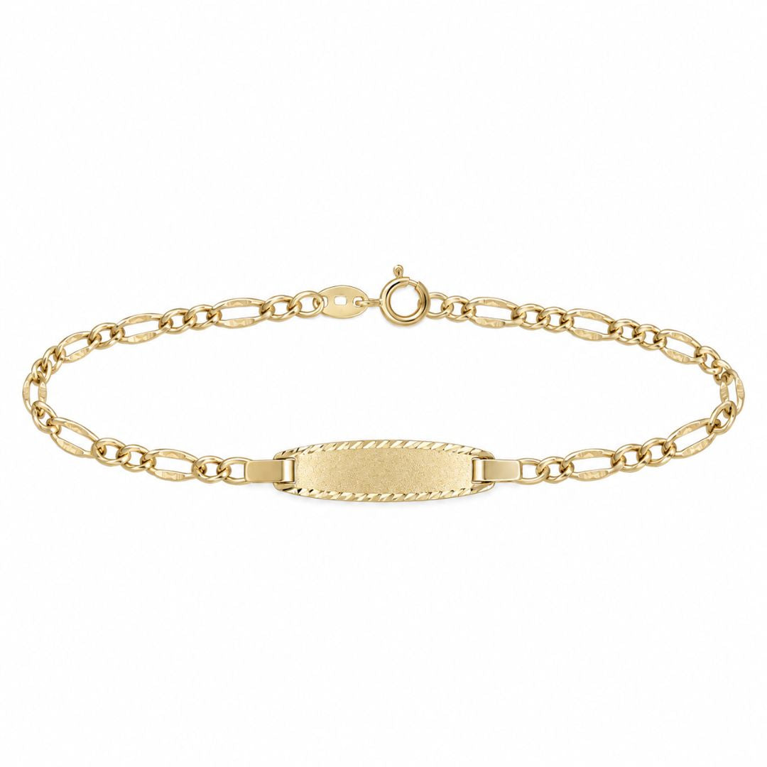 Pulsera para Bebé de Oro 18K con Placa para Grabar