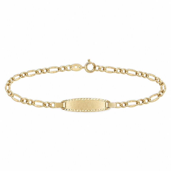 Pulsera para Bebé de Oro 18K con Placa para Grabar