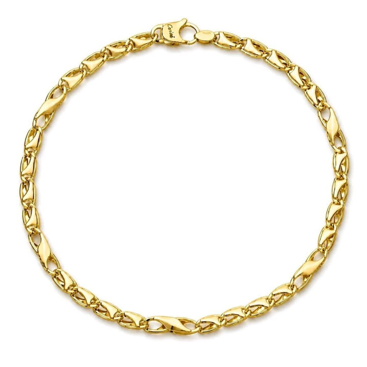 Pulsera de Oro 18K con Eslabones Ondulados