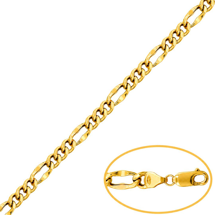 Pulsera de Oro 18K de Eslabones Planos 3x1 – 20 cm