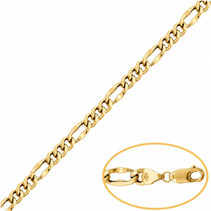 Pulsera de Oro 18K de Eslabones Planos 3x1 – 20 cm