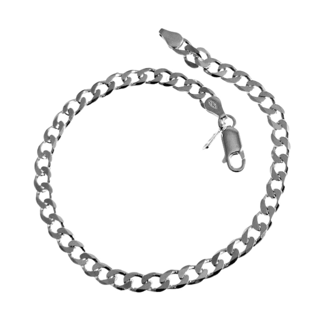 Pulsera de Plata de Ley 925 Cadena Barbada