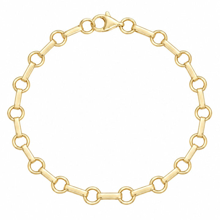 Pulsera de oro 18K con círculos y barritas · 4 mm