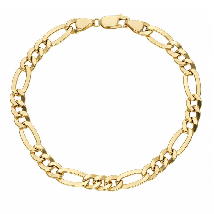Pulsera de oro 18K con eslabones Fígaro · 6 mm