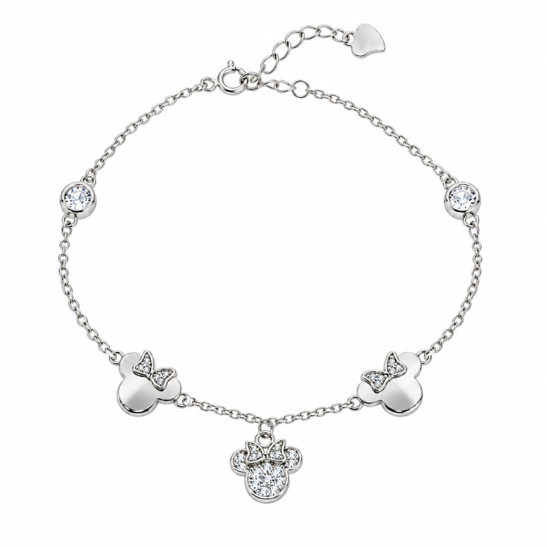 Pulsera de plata con colgantes de Minnie · Pequeñas sonrisas