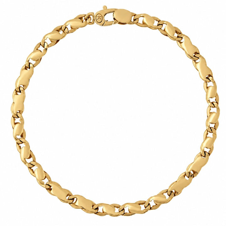Pulsera para Hombre de Oro 18K con Eslabones Ondulados de 4,4 mm