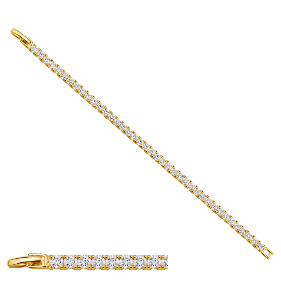 Pulsera rivière Destellos Dorados en plata 925 bañada en oro