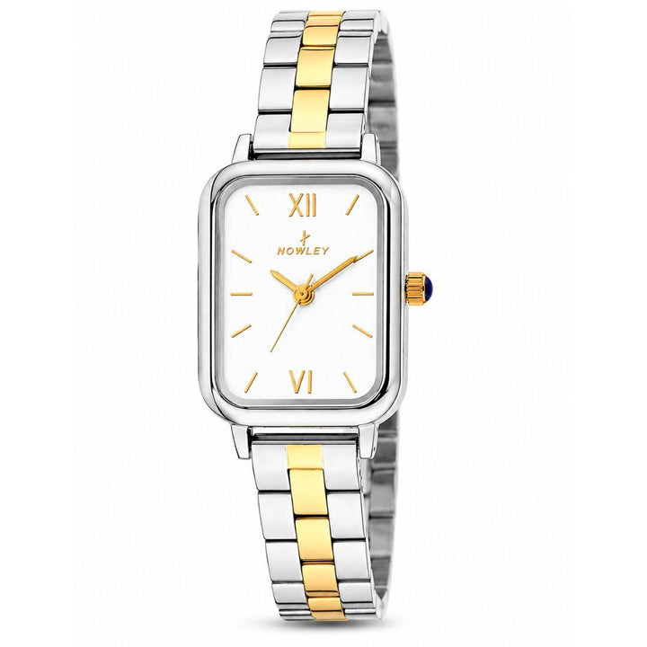 Reloj Nowley Mujer Bicolor Acero y Dorado – Esfera Blanca Elegante