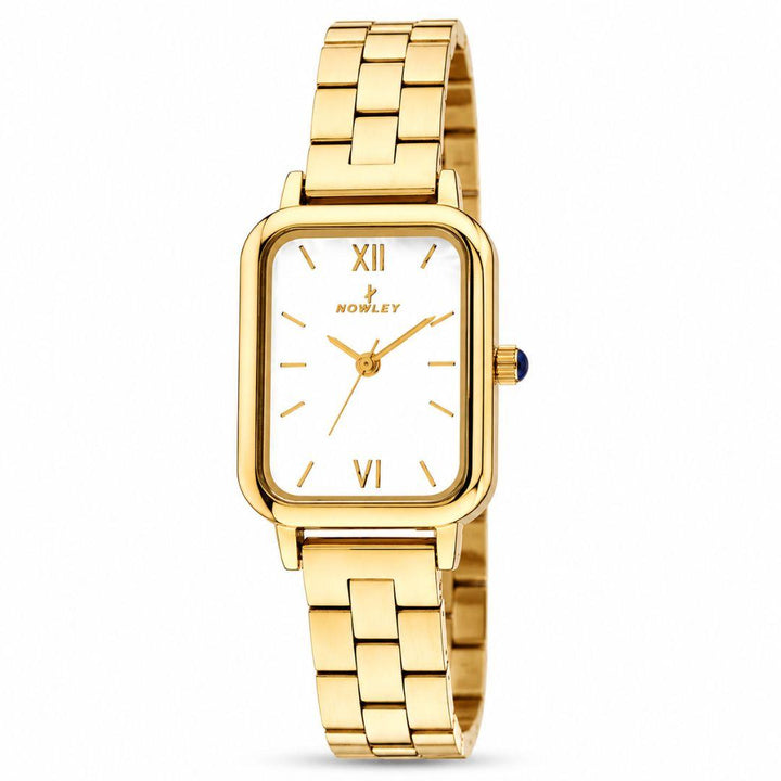 Reloj Nowley Mujer Dorado Rectangular con Esfera Blanca