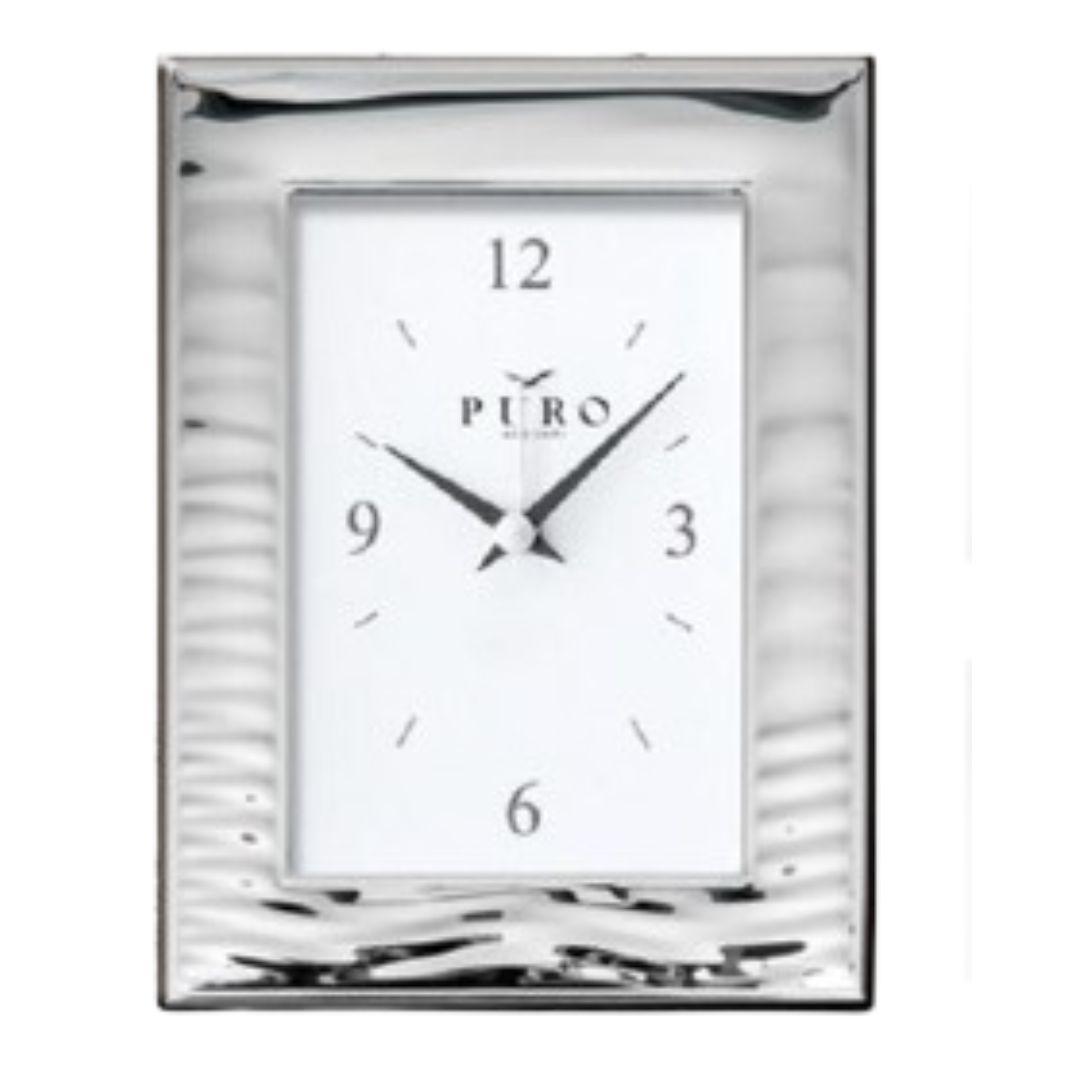 Reloj de Sobremesa en Plata Laminada 1ª Ley – Colección Spectro de Puro Argenti (9x13 cm)