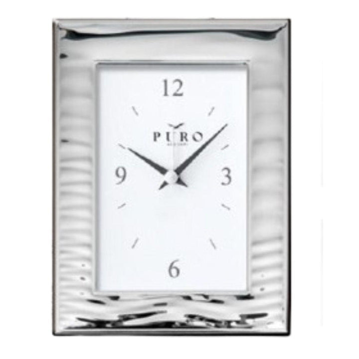 Reloj de Sobremesa en Plata Laminada 1ª Ley – Colección Spectro de Puro Argenti (9x13 cm)