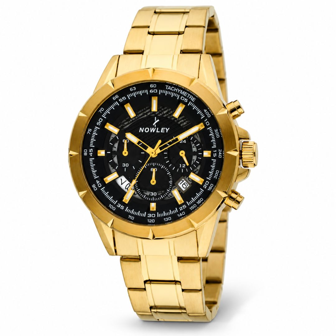 Reloj Nowley Hombre Dorado Cronógrafo
