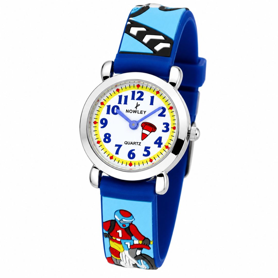 Reloj Nowley Infantil Azul Motocross 3D