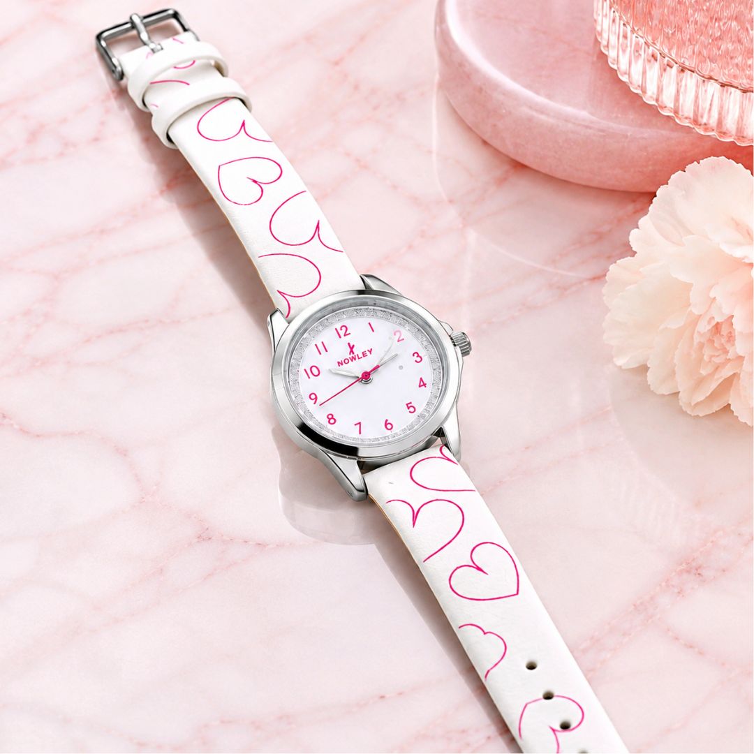 Reloj Nowley Juvenil Blanco con Corazones