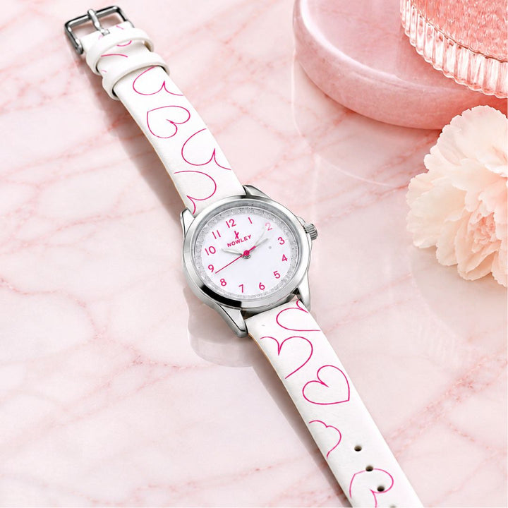 Reloj Nowley Juvenil Blanco con Corazones