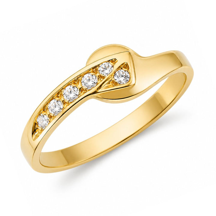 Sortija de Oro de 18K con Circonitas – Anillo Elegante para Mujer