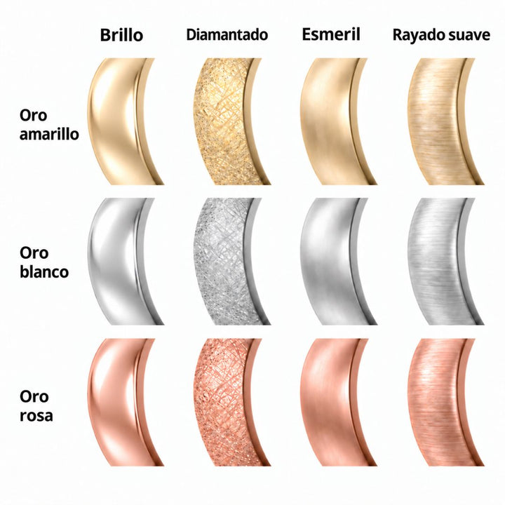 Alianza de Boda Media Caña Clásica de Oro 14k 3 mm grosor 1.15mm