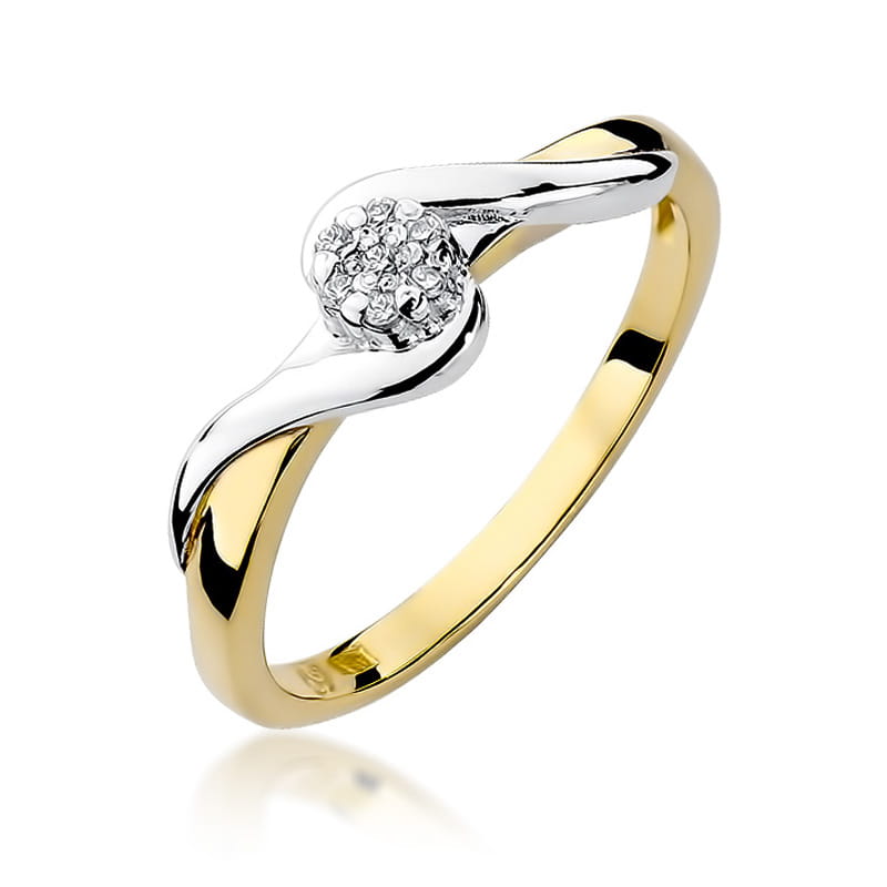 Anillo Bicolor Alana Oro 14K con Diamantes Naturales 0,08 ct