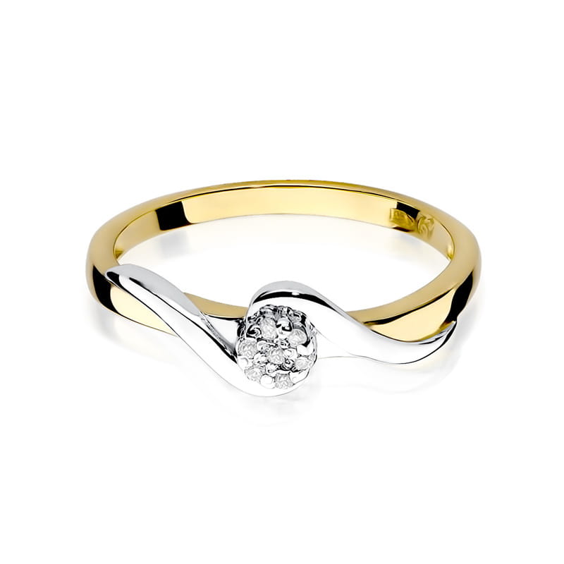 Anillo Bicolor Alana Oro 14K con Diamantes Naturales 0,08 ct