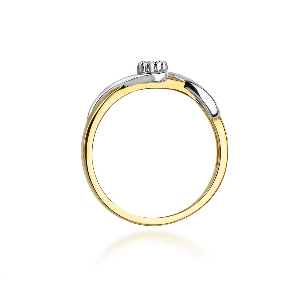 Anillo Bicolor Alana Oro 14K con Diamantes Naturales 0,08 ct