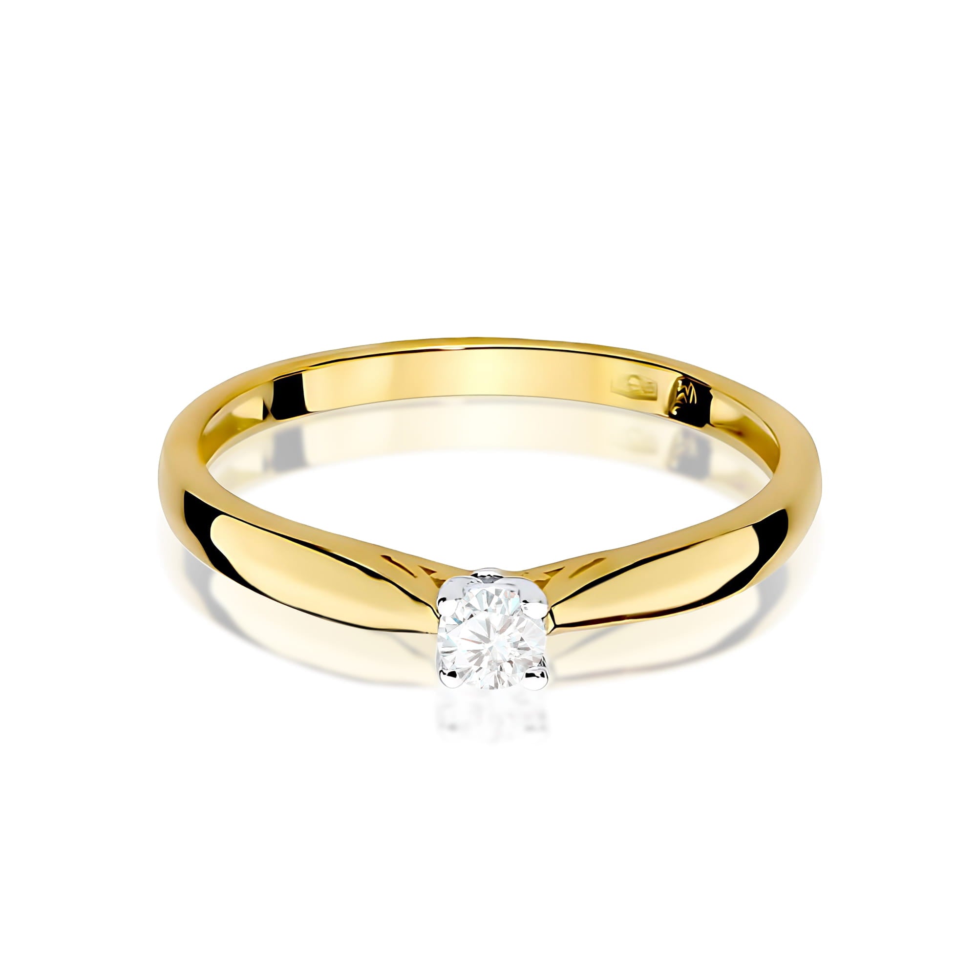 Anillo Solitario Ariadna Oro Amarillo 14K con Diamante Natural 0,10 ct